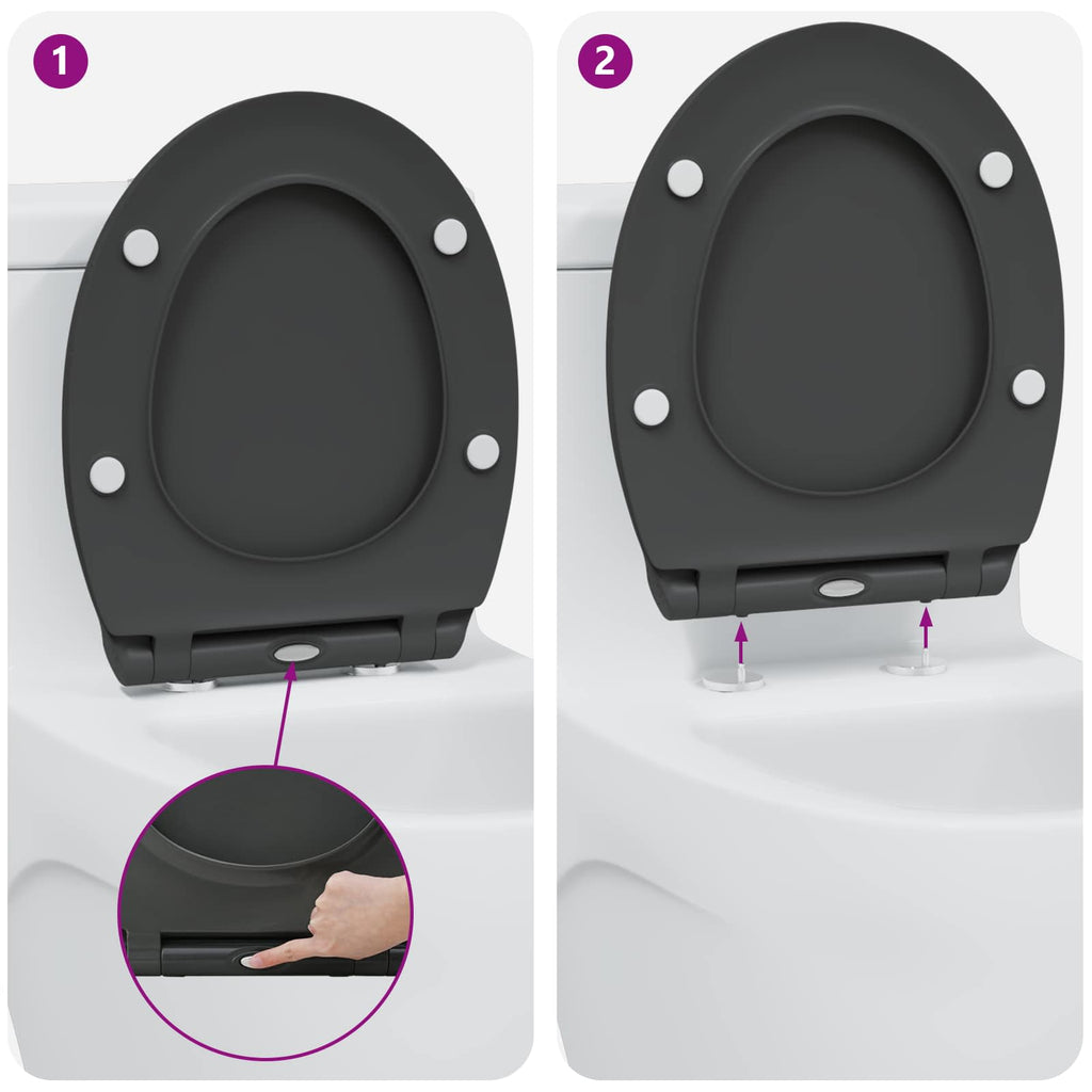 Toilettensitz Anthrazit 47 x 37,5 x 3,8 cm Duroplast