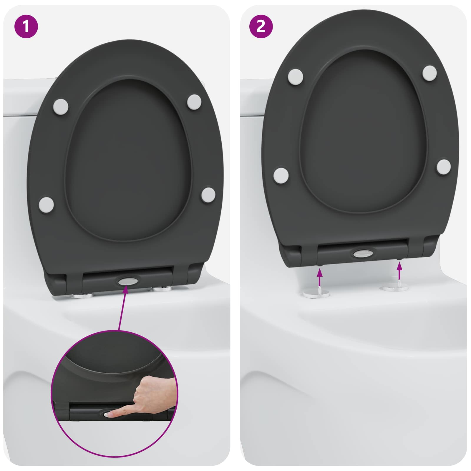 Toilettensitz Anthrazit 47 x 37,5 x 3,8 cm Duroplast