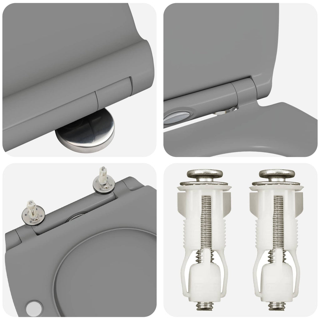 Toilettensitz Grau 47 x 37,5 x 3,8 cm Duroplast
