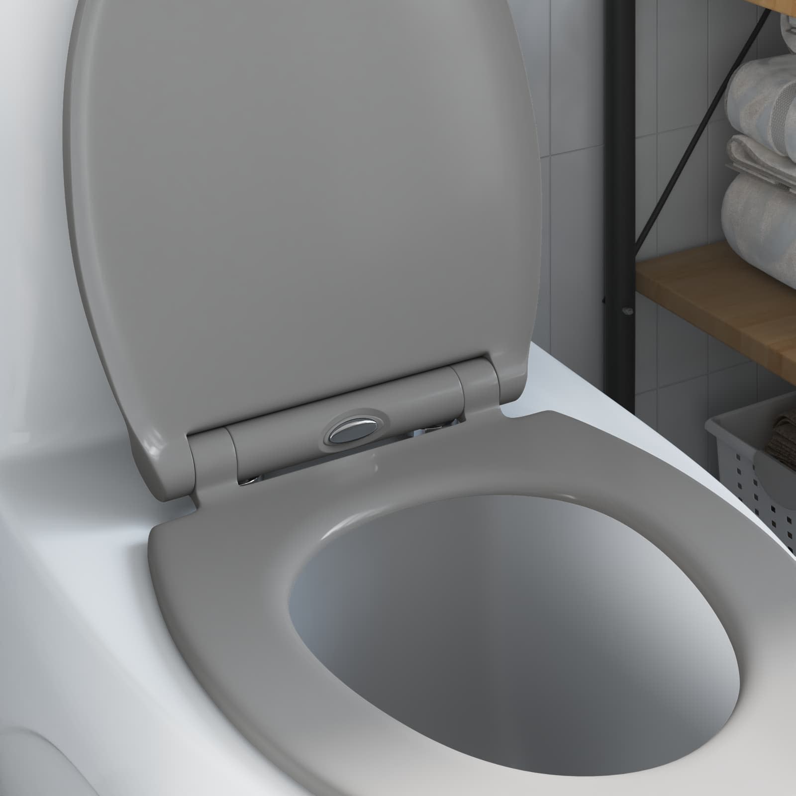 Toilettensitz Grau 47 x 37,5 x 3,8 cm Duroplast