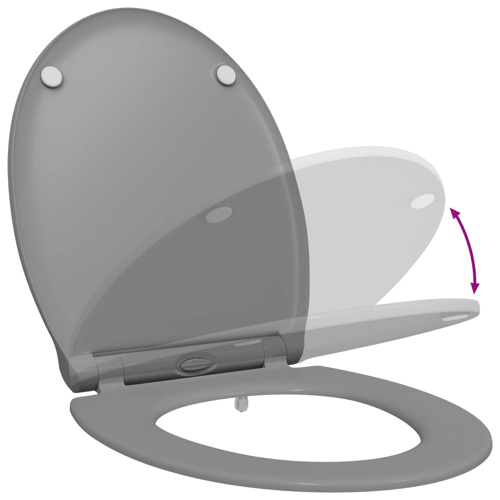 Toilettensitz Grau 47 x 37,5 x 3,8 cm Duroplast