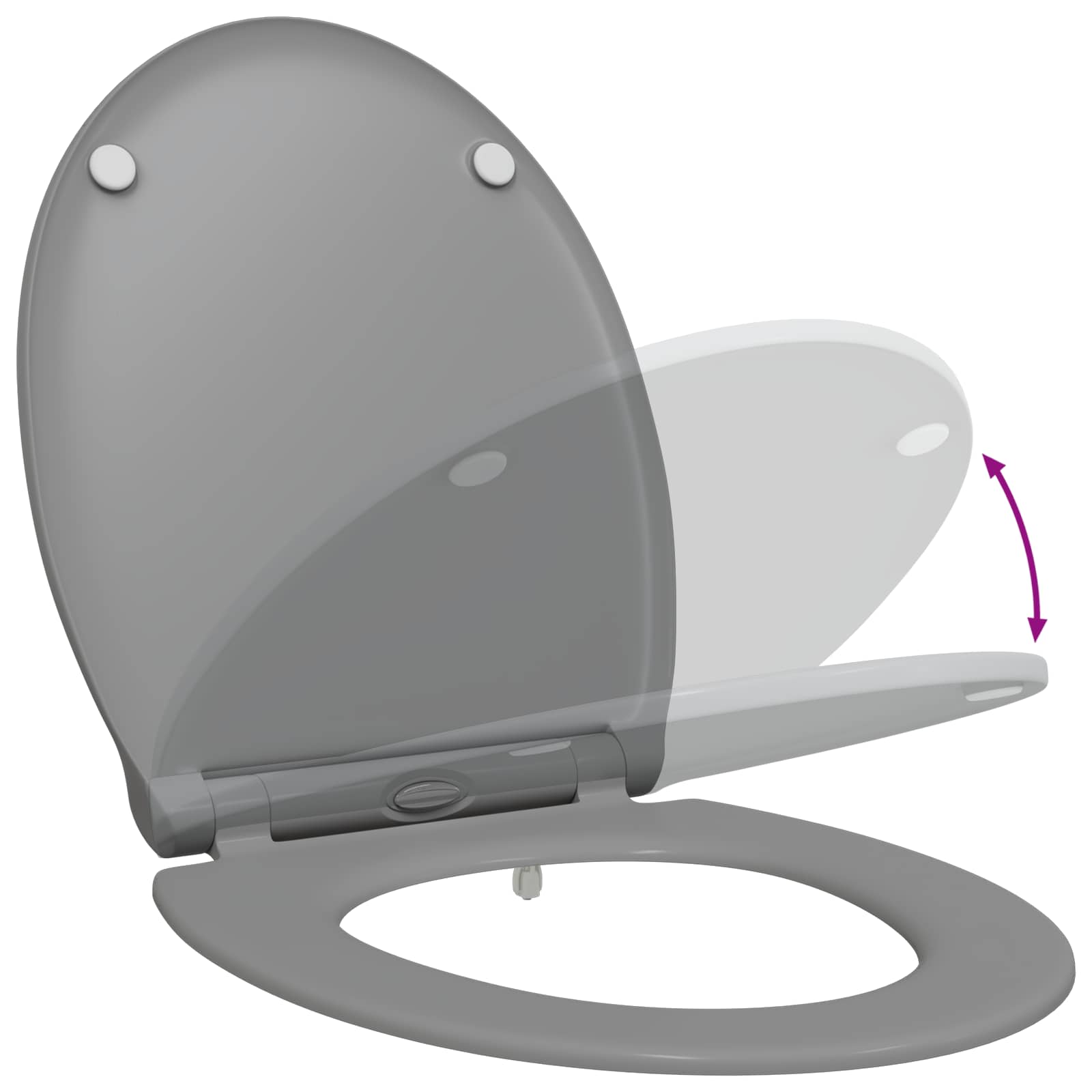 Toilettensitz Grau 47 x 37,5 x 3,8 cm Duroplast