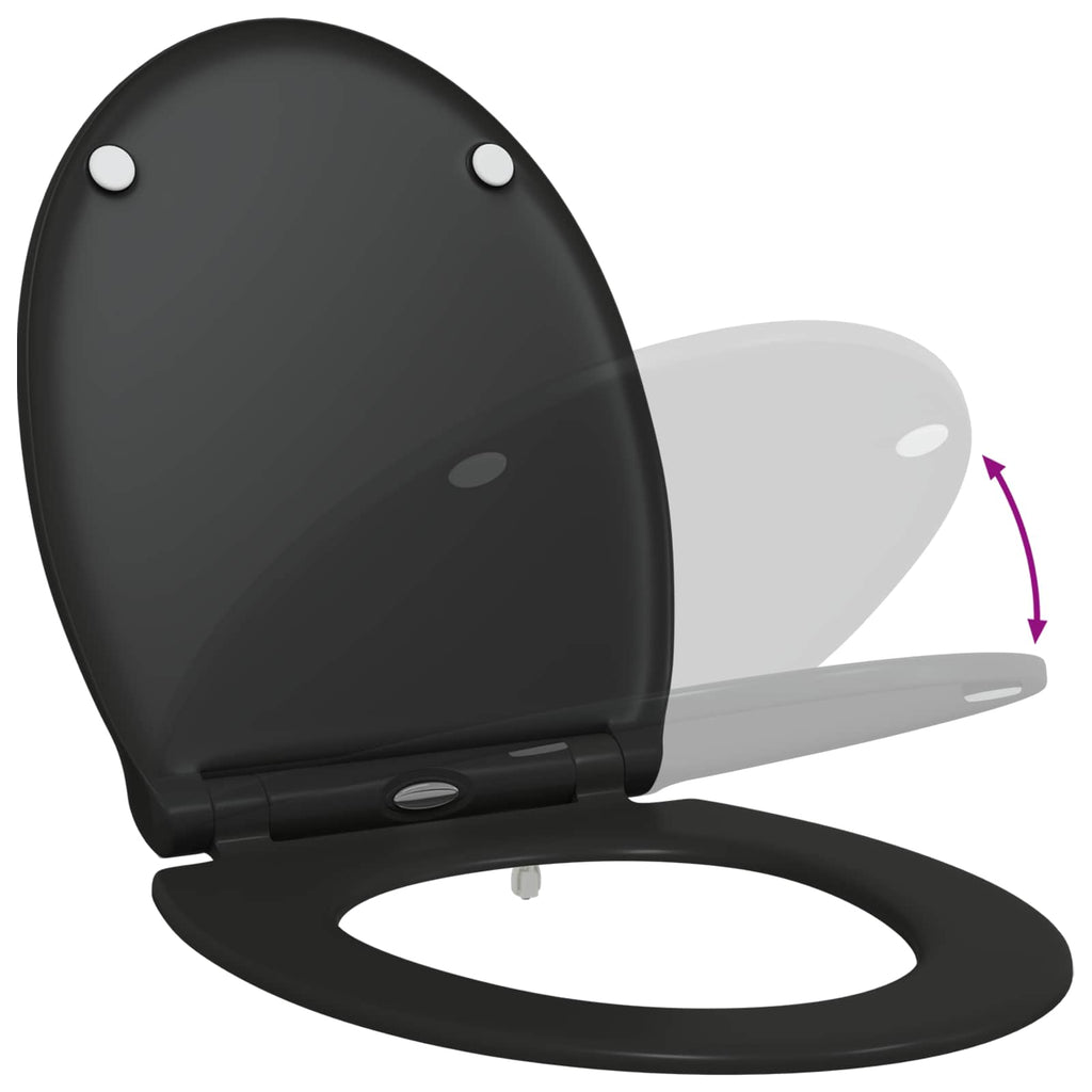 Toilettensitz Schwarz 47 x 37,5 x 3,8 cm Duroplast