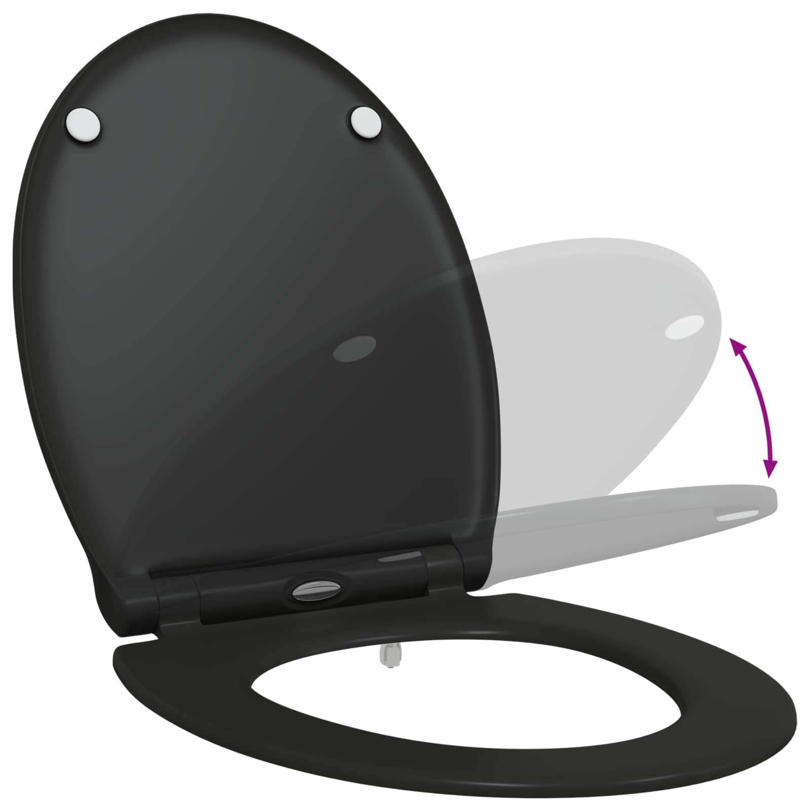 Toilettensitz Schwarz 47 x 37,5 x 3,8 cm Duroplast