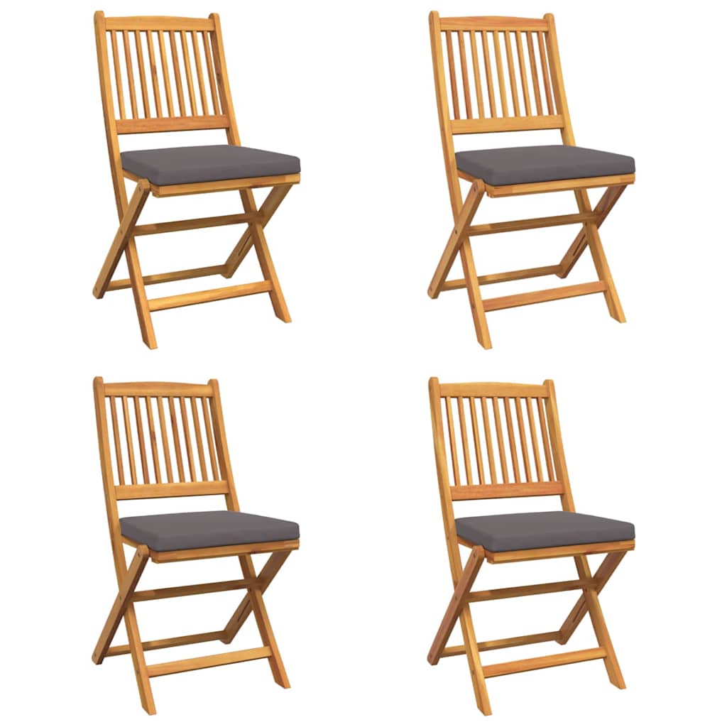 Klappstuhl 4 pcs Grau 49 x 57,5 x 92 cm Massivholz Akazie