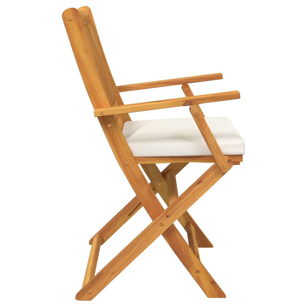 Klappstuhl 4 pcs Weiß 49 x 57,5 x 92 cm Massivholz Akazie