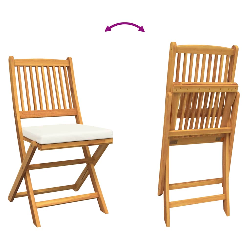 Klappstuhl 8 pcs Weiß 49 x 57,5 x 92 cm Massivholz Akazie