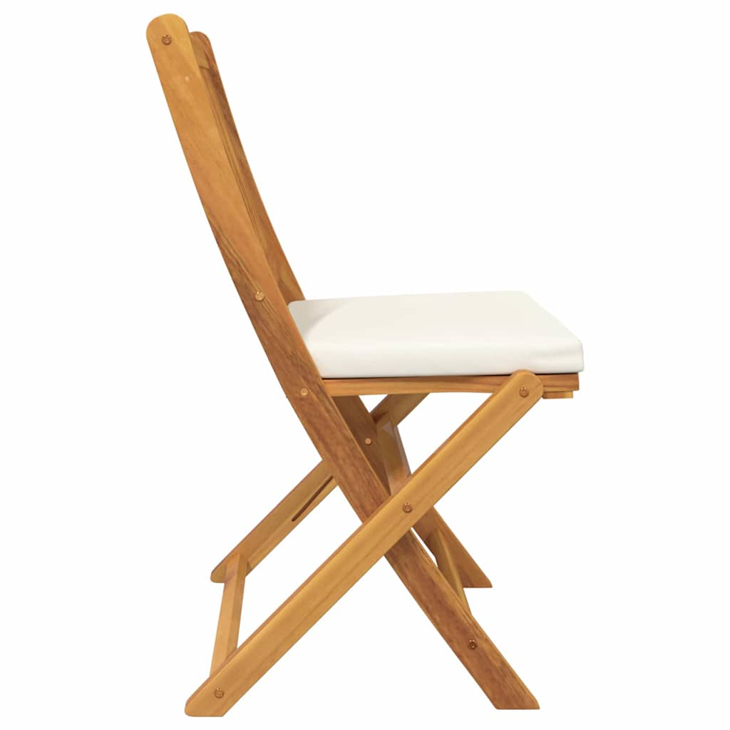 Klappstuhl 8 pcs Weiß 49 x 57,5 x 92 cm Massivholz Akazie