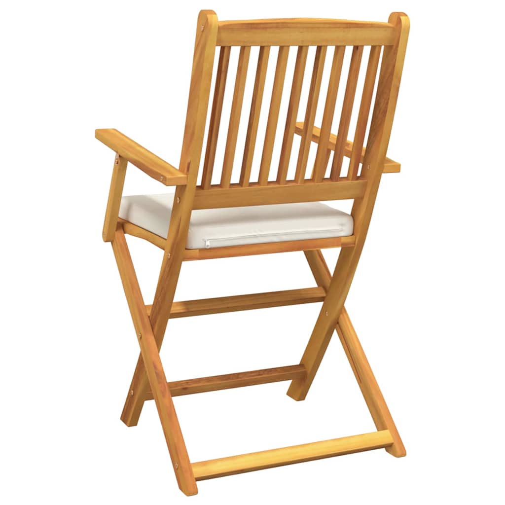 Klappstuhl 8 pcs Weiß 49 x 57,5 x 92 cm Massivholz Akazie