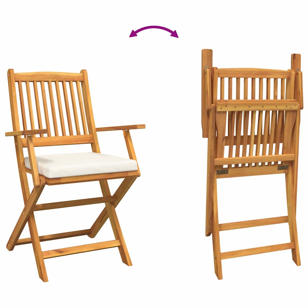 Klappstuhl 8 pcs Weiß 49 x 57,5 x 92 cm Massivholz Akazie