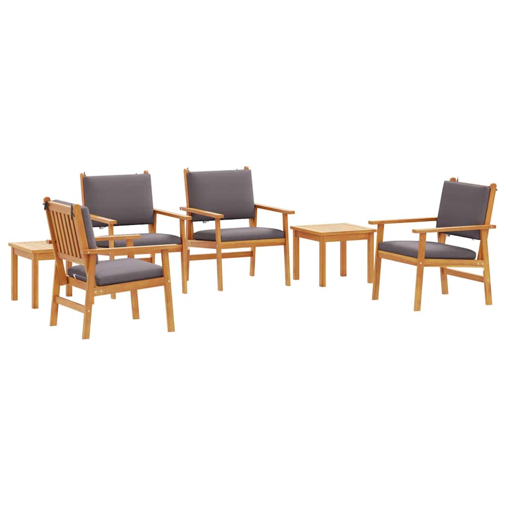 Gartensofa-set 6 pcs Braun Massivholz Akazie