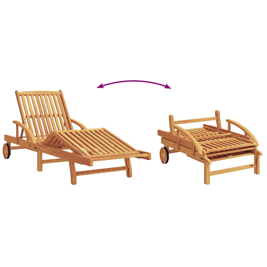 Sonnenliege 2 pcs Taupe 200 x 67 x 84 cm Massivholz Akazie