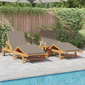 Sonnenliege 3 pcs Taupe 200 x 67 x 84 cm Massivholz Akazie