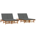 Sonnenliege Braun 125 x 200 x 84 cm Massivholz Akazie