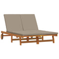 Sonnenliege Braun 125 x 200 x 84 cm Massivholz Akazie