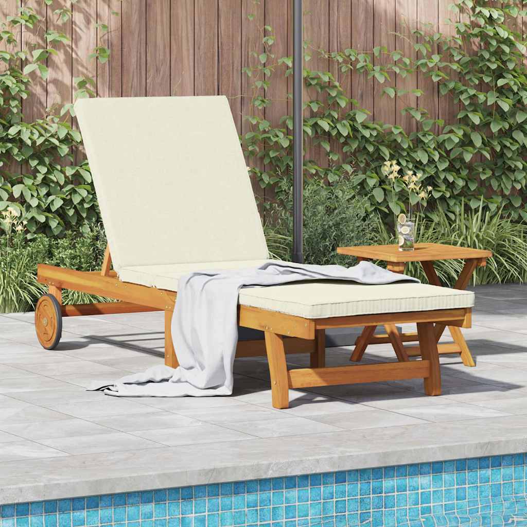 Sonnenliege 1-Person 2 pcs Braun Massivholz Akazie
