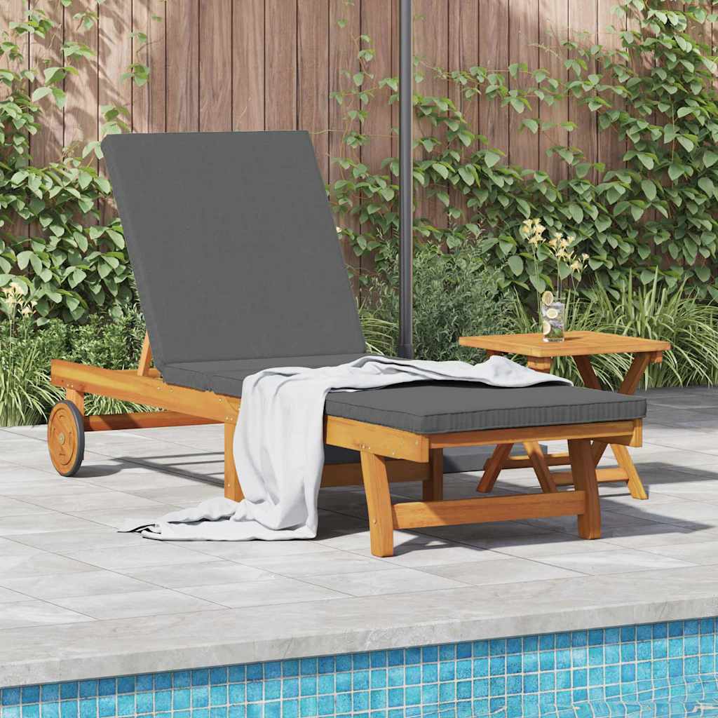 Sonnenliege 1-Person 2 pcs Braun Massivholz Akazie