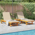 Sonnenliege 2-Person 3 pcs Braun Massivholz Akazie
