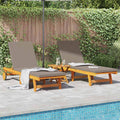 Sonnenliege 2-Person 3 pcs Braun Massivholz Akazie