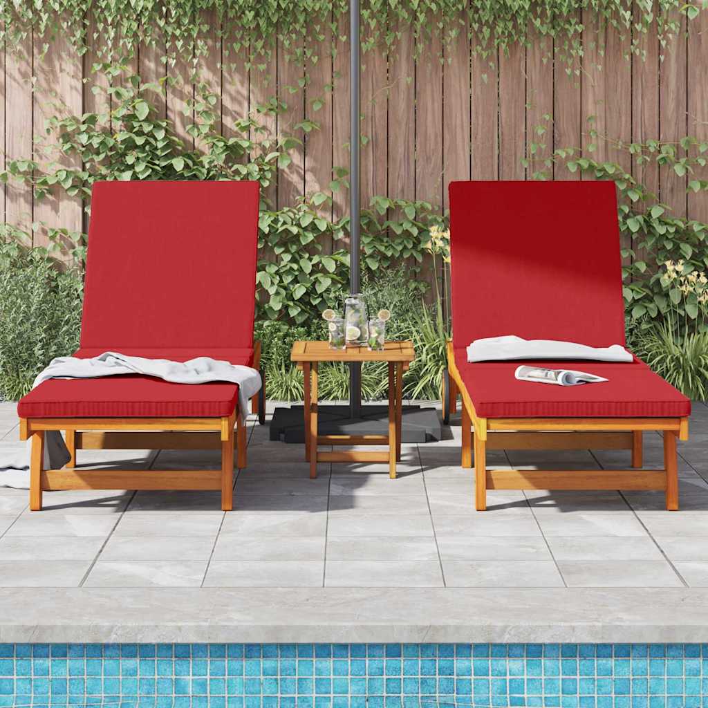 Sonnenliege 2-Person 3 pcs Braun Massivholz Akazie