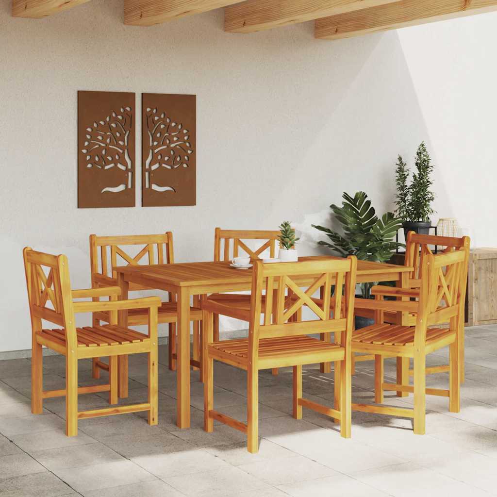 Bank Outdoor 6 pcs Natur 56 x 55,5 x 90 cm Massivholz Akazie
