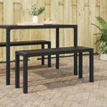 Gartenbank Schwarz 100 x 28 x 45 cm Stahl