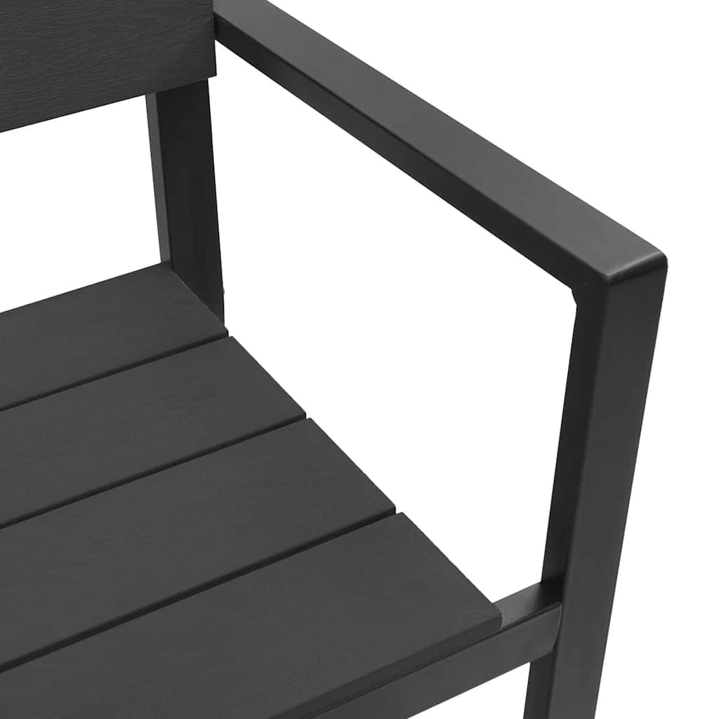 Gartenbank Schwarz 118 x 54 x 77cm Stahl