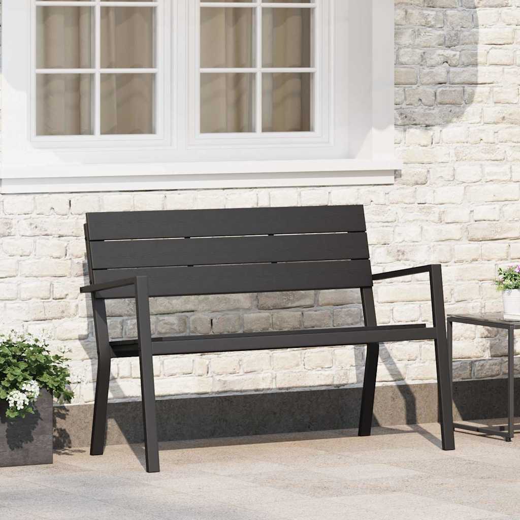 Gartenbank Schwarz 118 x 54 x 77cm Stahl