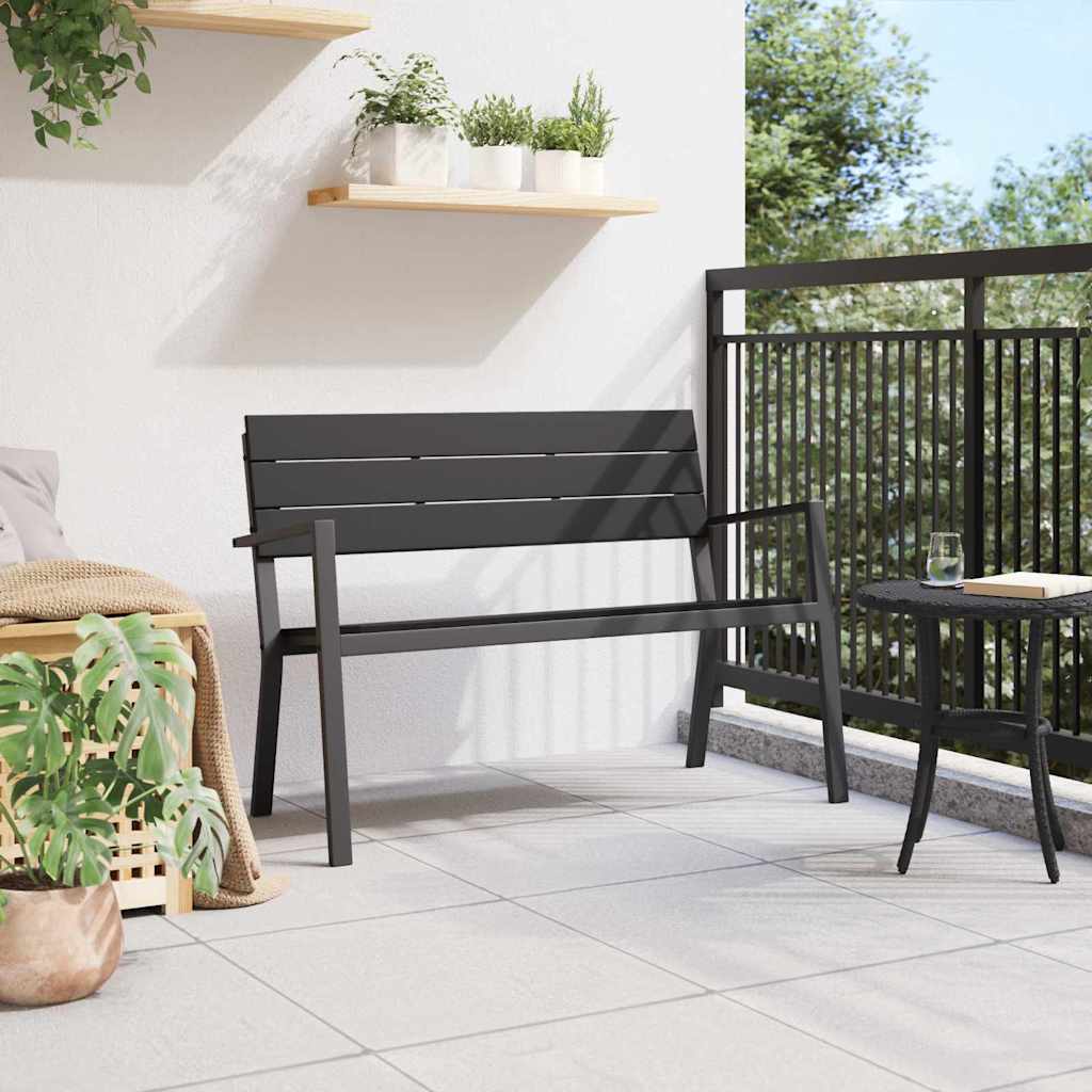 Gartenbank Schwarz 118 x 54 x 77cm Stahl