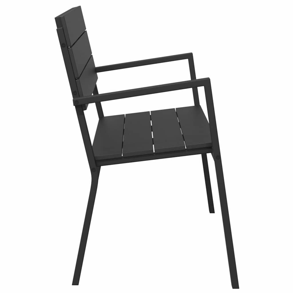 Gartenbank Schwarz 118 x 54 x 77cm Stahl