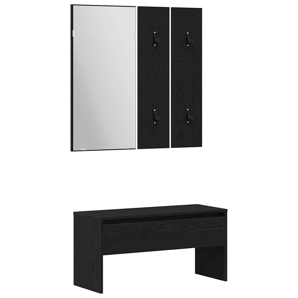 Flurmöbel-Set Wandmontiert mit Spiegel 5 pcs Holzwerkstoff