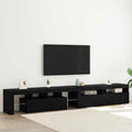 TV-Schränk mit LED 3 pcs Schwarz Eichen-Optik 260 x 37 x 40 cm