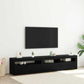 TV-Schränk 2 pcs Schwarz Eichen-Optik 195 x 35 x 40 cm