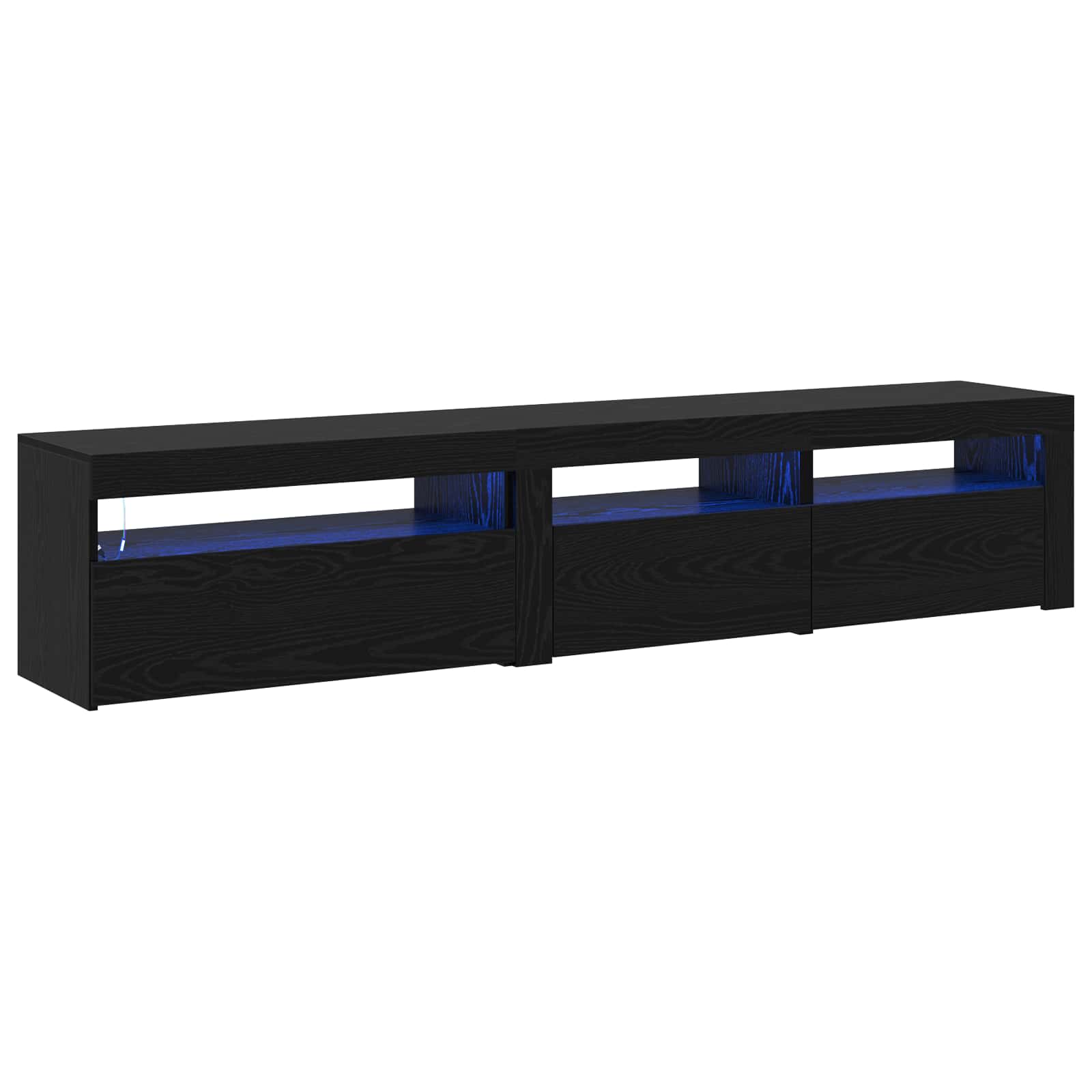 TV-Schränk 2 pcs Schwarz Eichen-Optik 195 x 35 x 40 cm