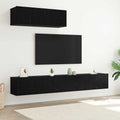 TV-Schrankset 3 pcs Schwarz Eichen-Optik Holzwerkstoff