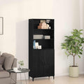 Highboard Schwarz Eichen-Optik 69,5 x 32,5 x 180 cm