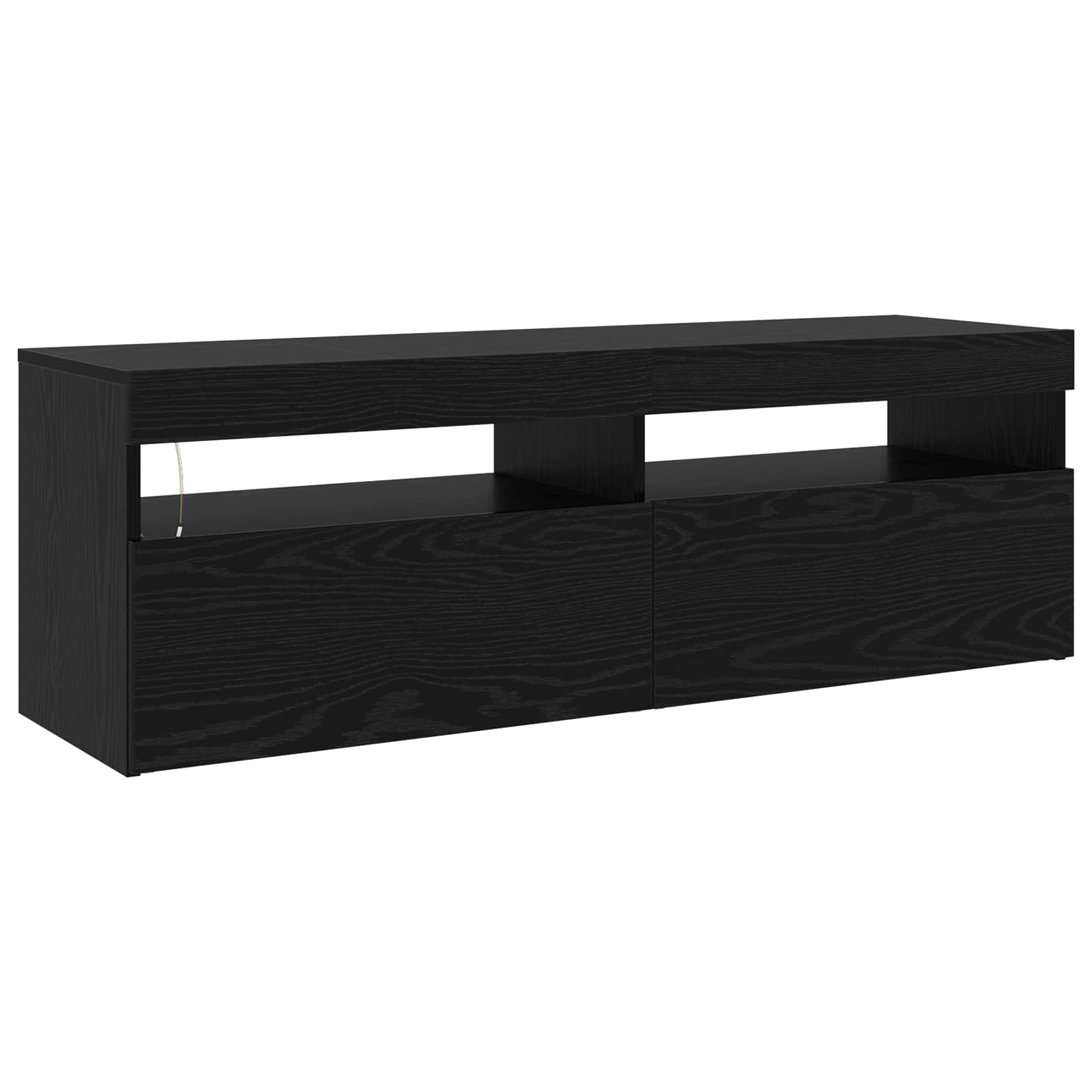 TV-Schränk mit LED 2 pcs Schwarz Eichen-Optik 260 x 37 x 40 cm
