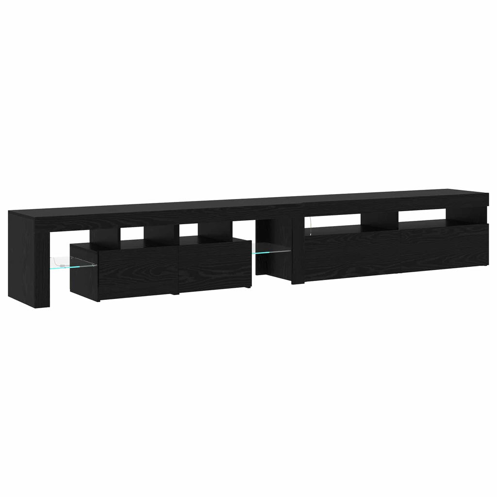 TV-Schränk mit LED 2 pcs Schwarz Eichen-Optik 260 x 37 x 40 cm