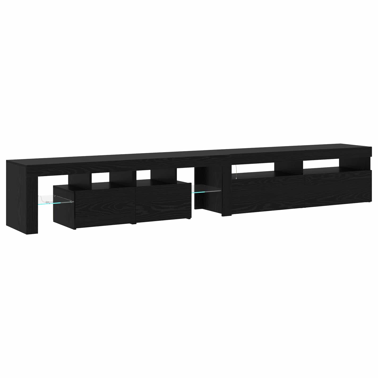 TV-Schränk mit LED 2 pcs Schwarz Eichen-Optik 260 x 37 x 40 cm