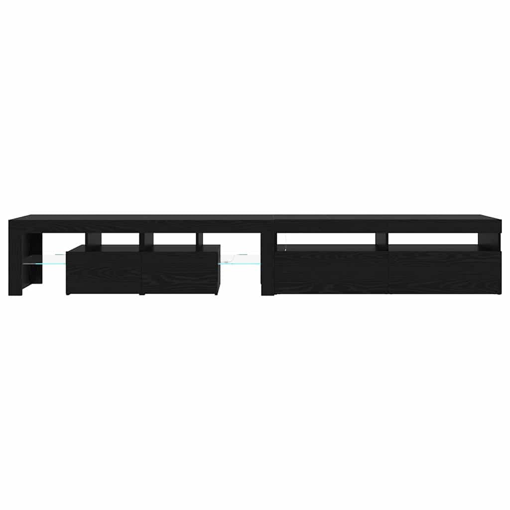 TV-Schränk mit LED 2 pcs Schwarz Eichen-Optik 260 x 37 x 40 cm
