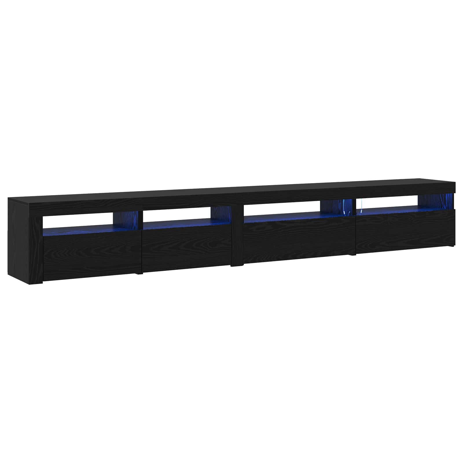 TV-Schrankset 3 pcs Schwarz Eichen-Optik 270 x 35 x 40 cm