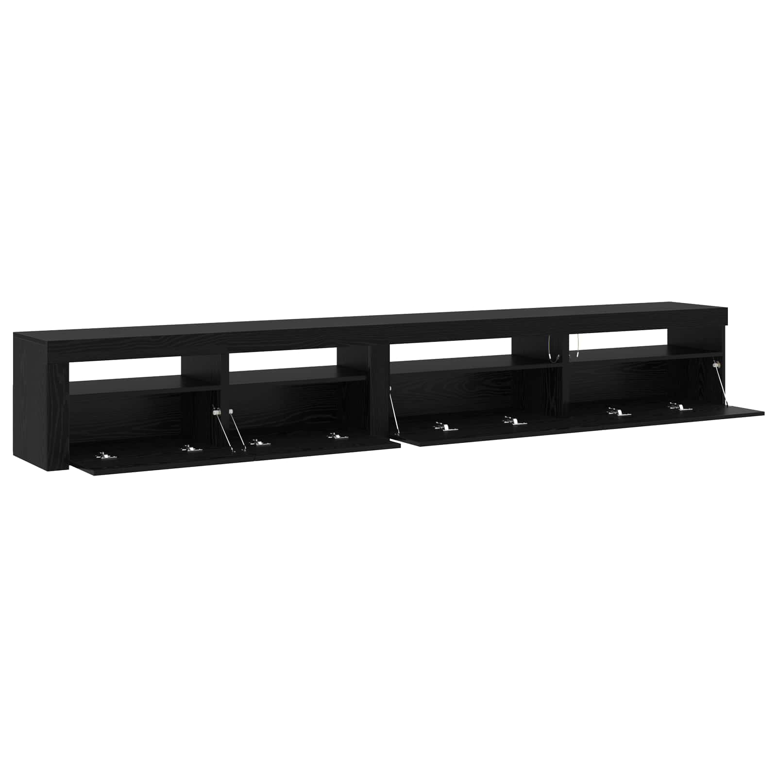 TV-Schrankset 3 pcs Schwarz Eichen-Optik 270 x 35 x 40 cm