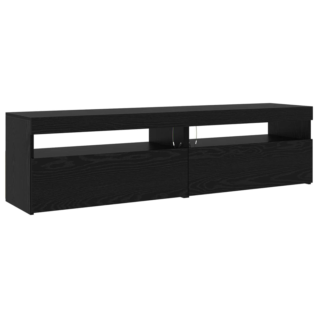 TV-Schrankset 3 pcs Schwarz Eichen-Optik 270 x 35 x 40 cm