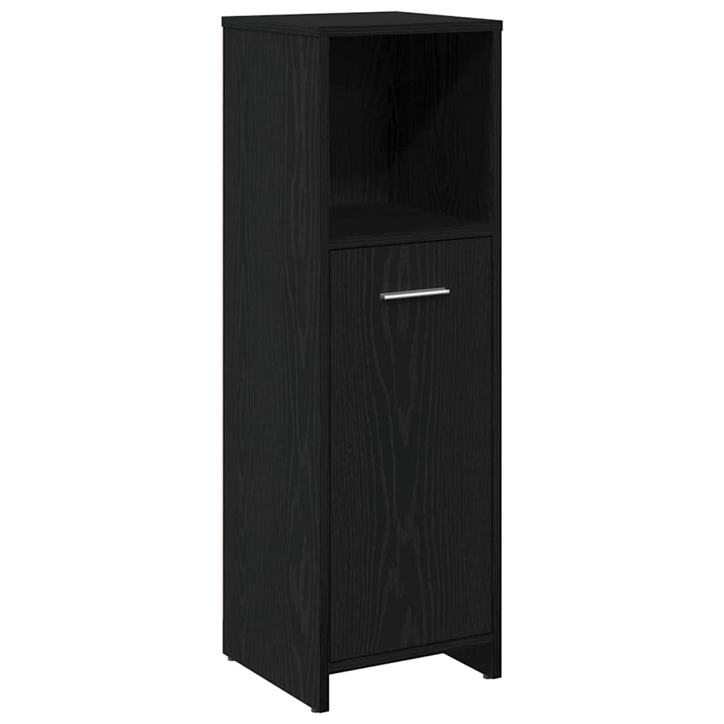 Badezimmermöbel-Set 3 pcs Schwarz Eichen-Optik Holzwerkstoff