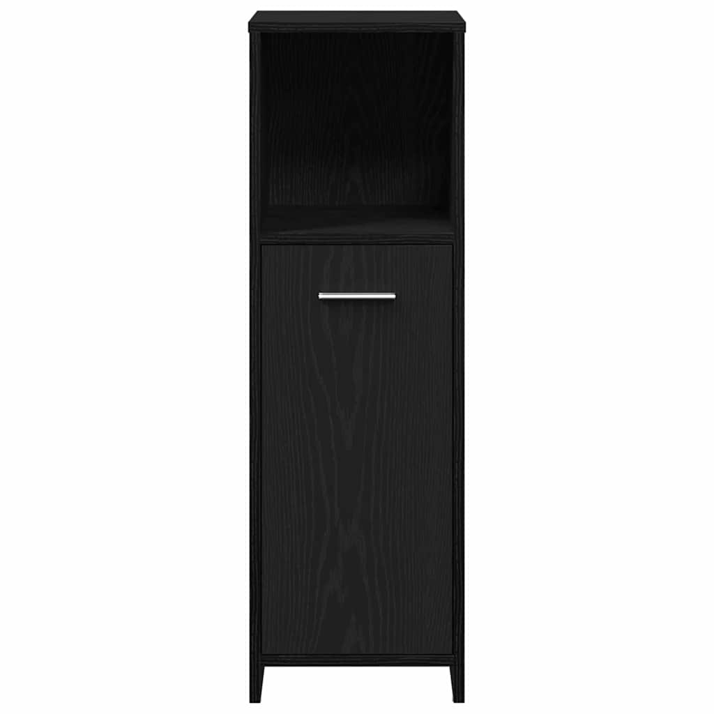 Badezimmermöbel-Set 3 pcs Schwarz Eichen-Optik Holzwerkstoff