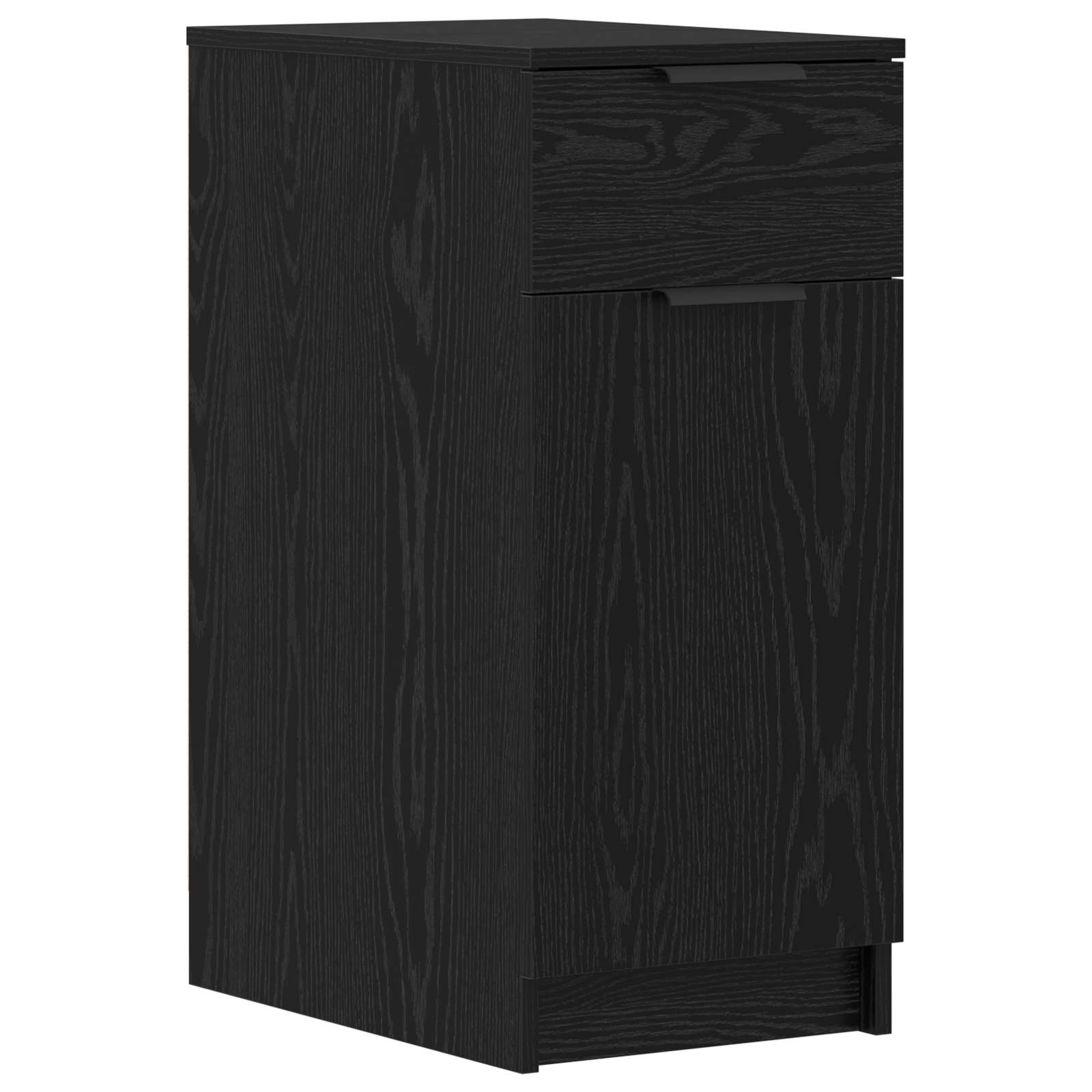 Schreibtisch mit Speicher Schwarz Eichen-Optik 133 x 50 x 75 cm