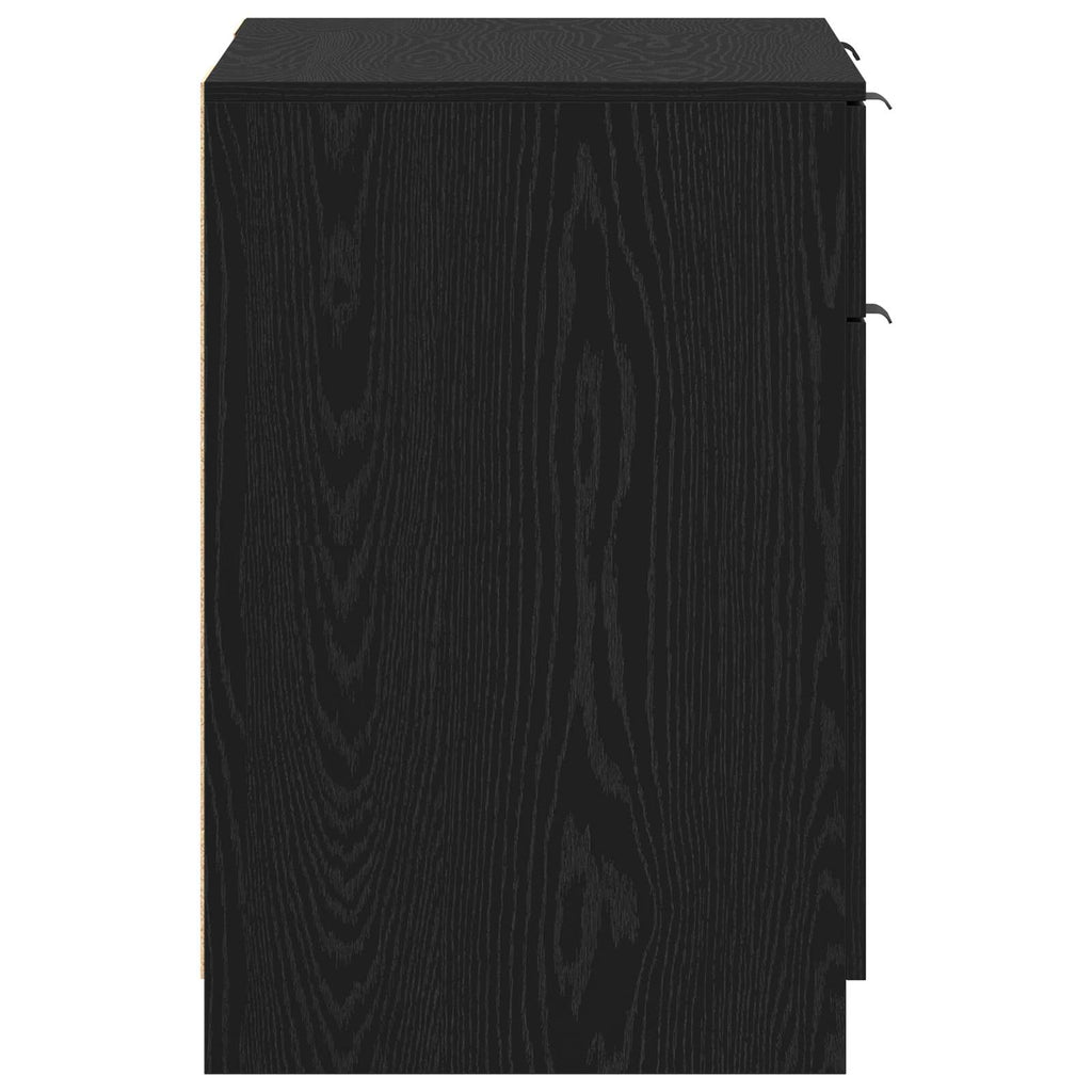 Schreibtisch mit Speicher Schwarz Eichen-Optik 133 x 50 x 75 cm