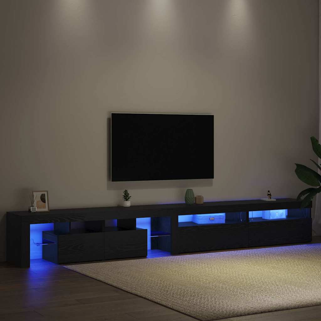 TV-Schränk 3 pcs Schwarz Eichen-Optik 290 x 36,5 x 40 cm