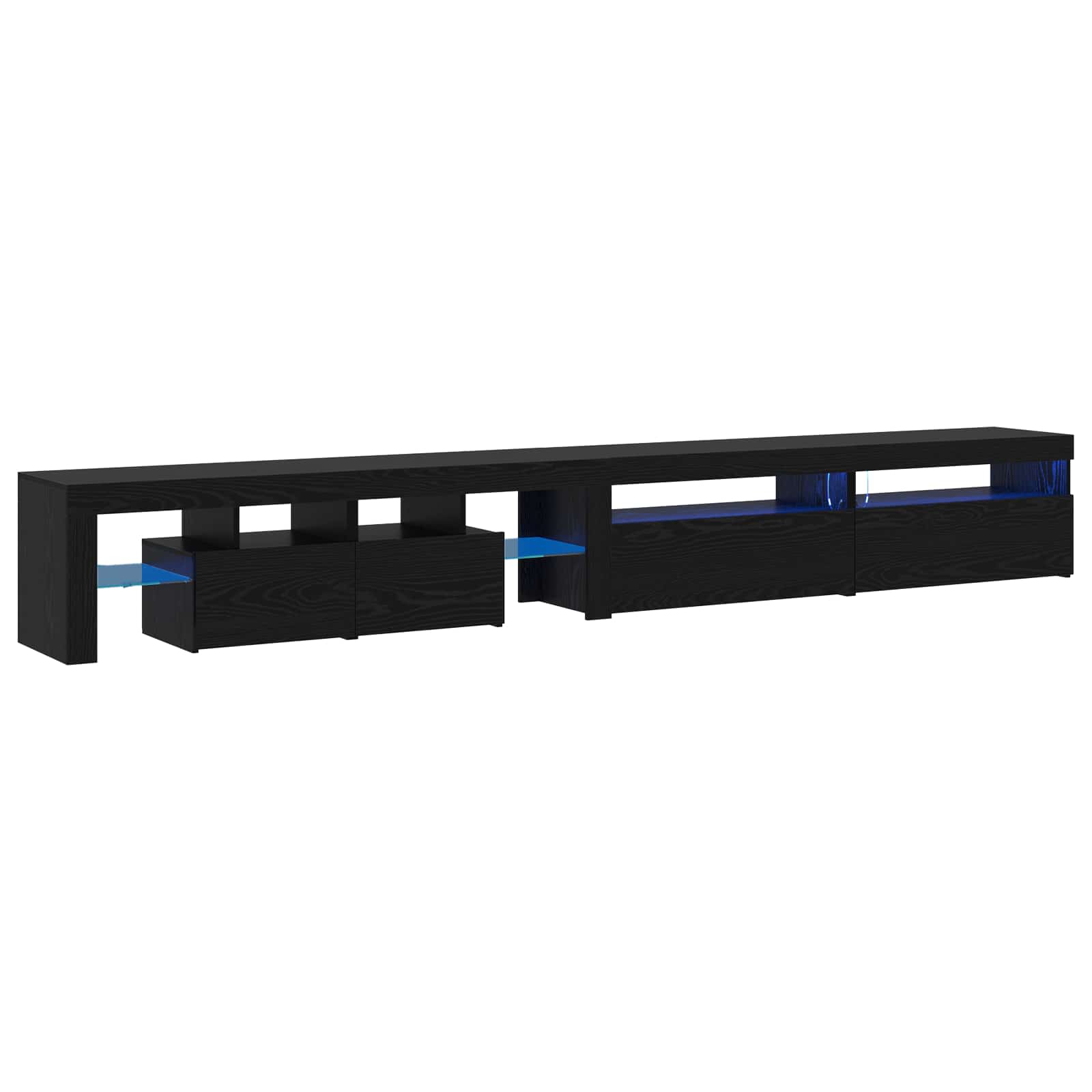 TV-Schränk 3 pcs Schwarz Eichen-Optik 290 x 36,5 x 40 cm