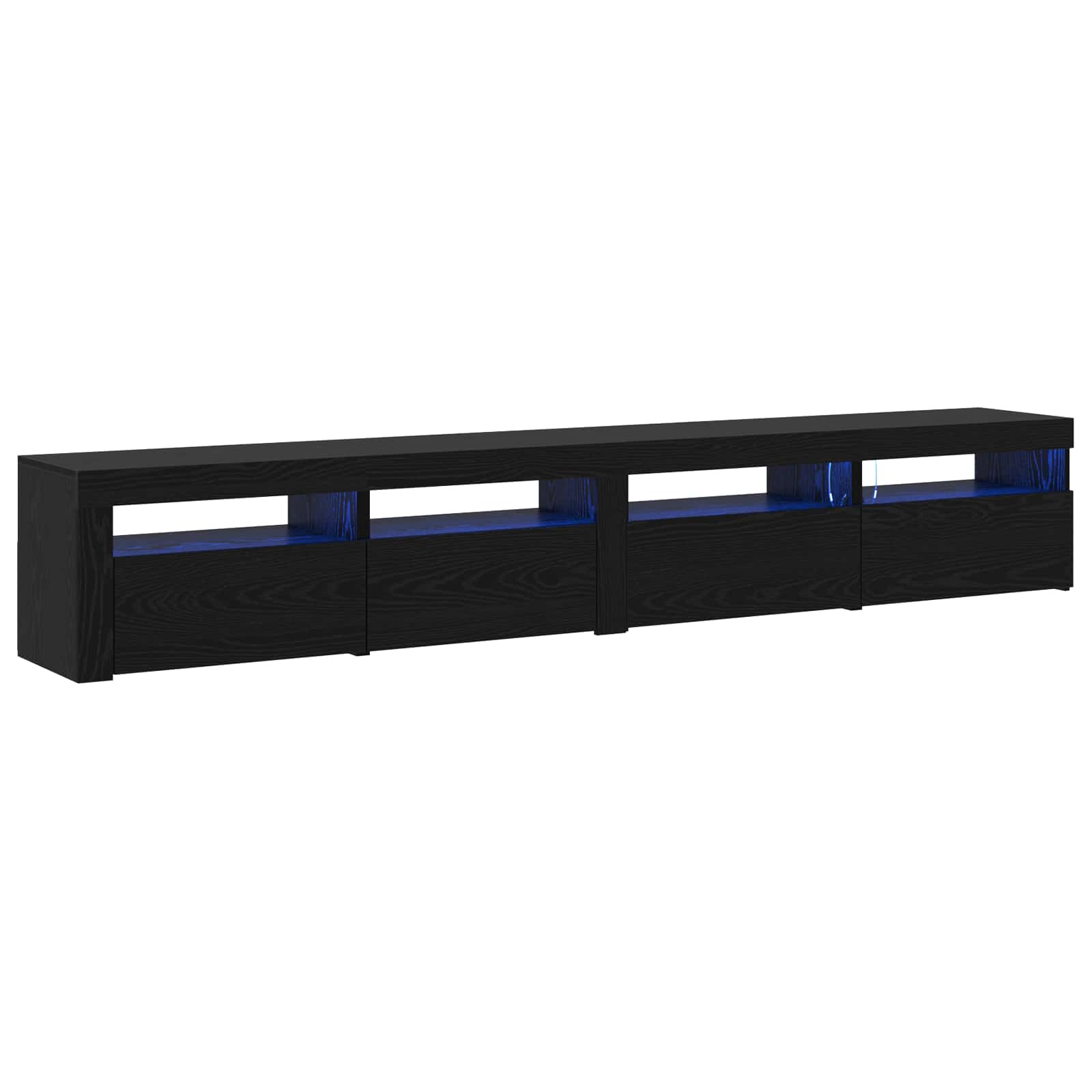 TV-Schrankset 3 pcs Schwarz Eichen-Optik 240 x 35 x 40 cm